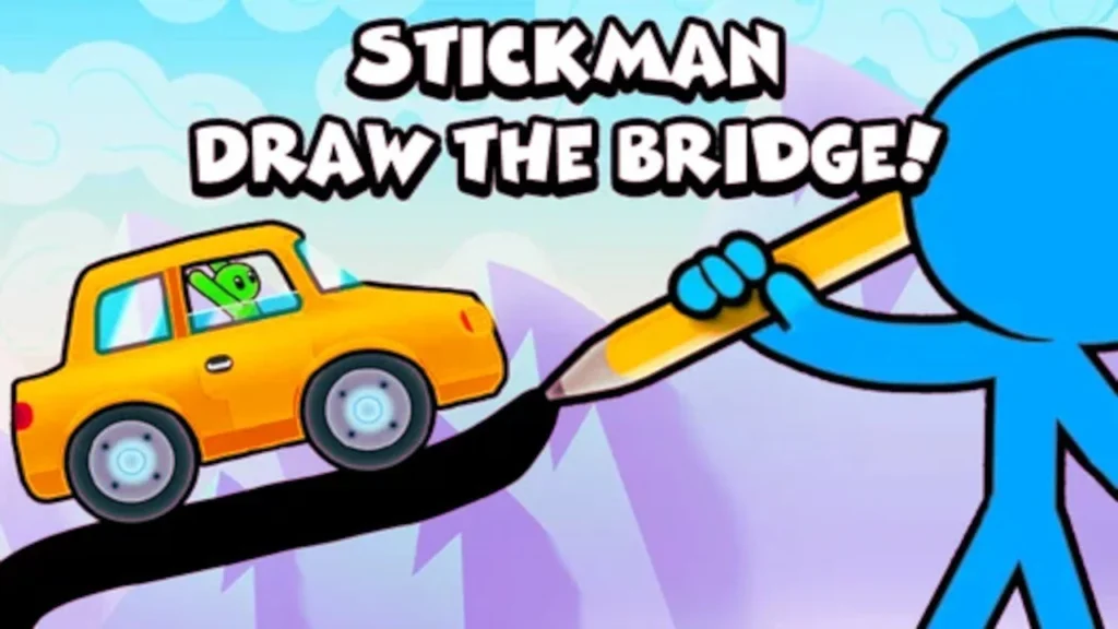 Draw Bridge Stickman Car game for Apple Pensil